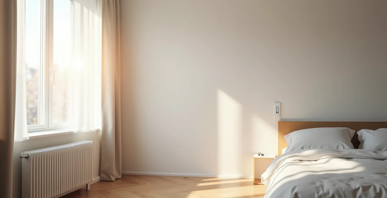 Capteur de température discret installé dans une chambre avec éclairage tamisé