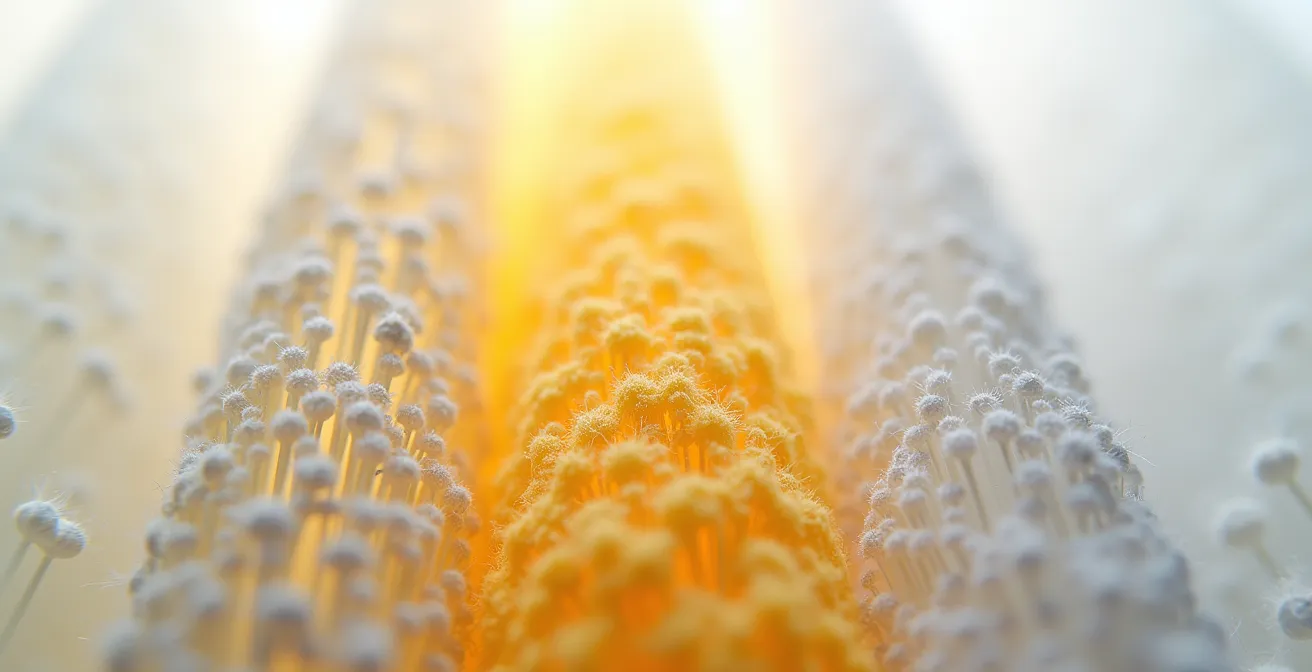 Gros plan sur différents types de filtres à air MERV montrant les textures et densités