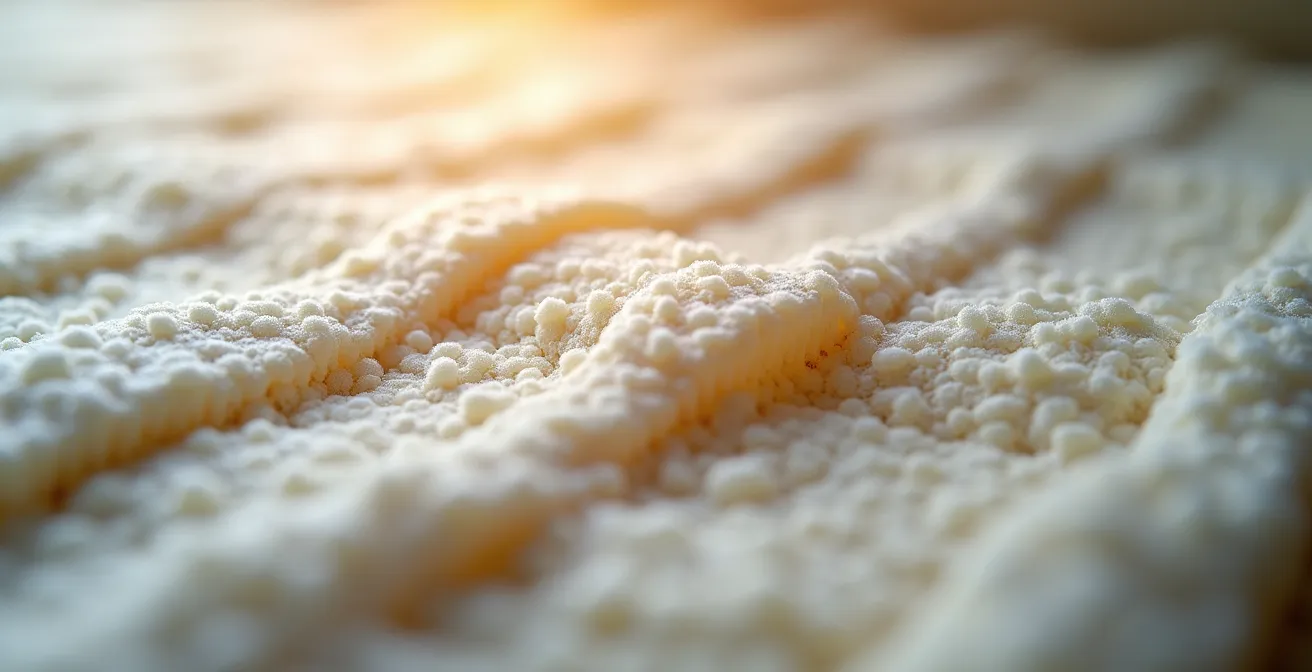 Vue macro de matériaux d'isolation thermique haute performance