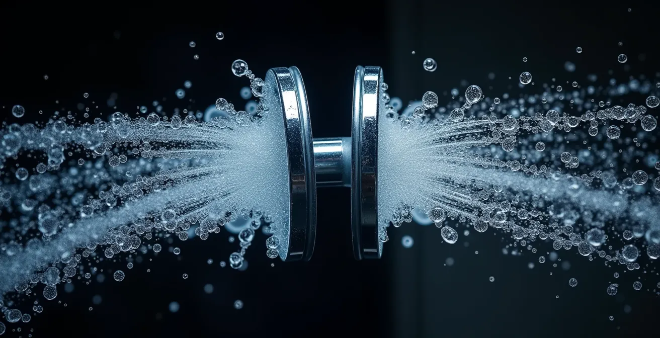 Comparaison visuelle des jets d'eau avec technologie d'aération et flux laminaire