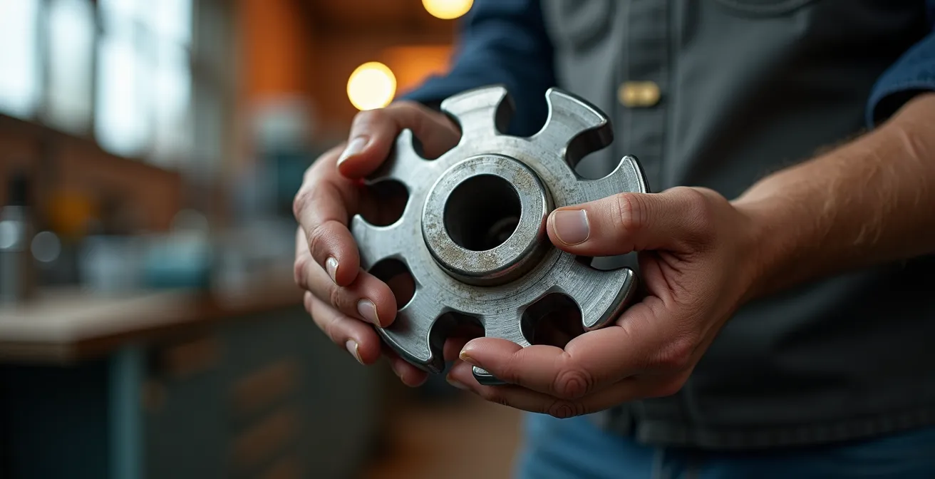 Mains d'expert inspectant une pompe de puisard